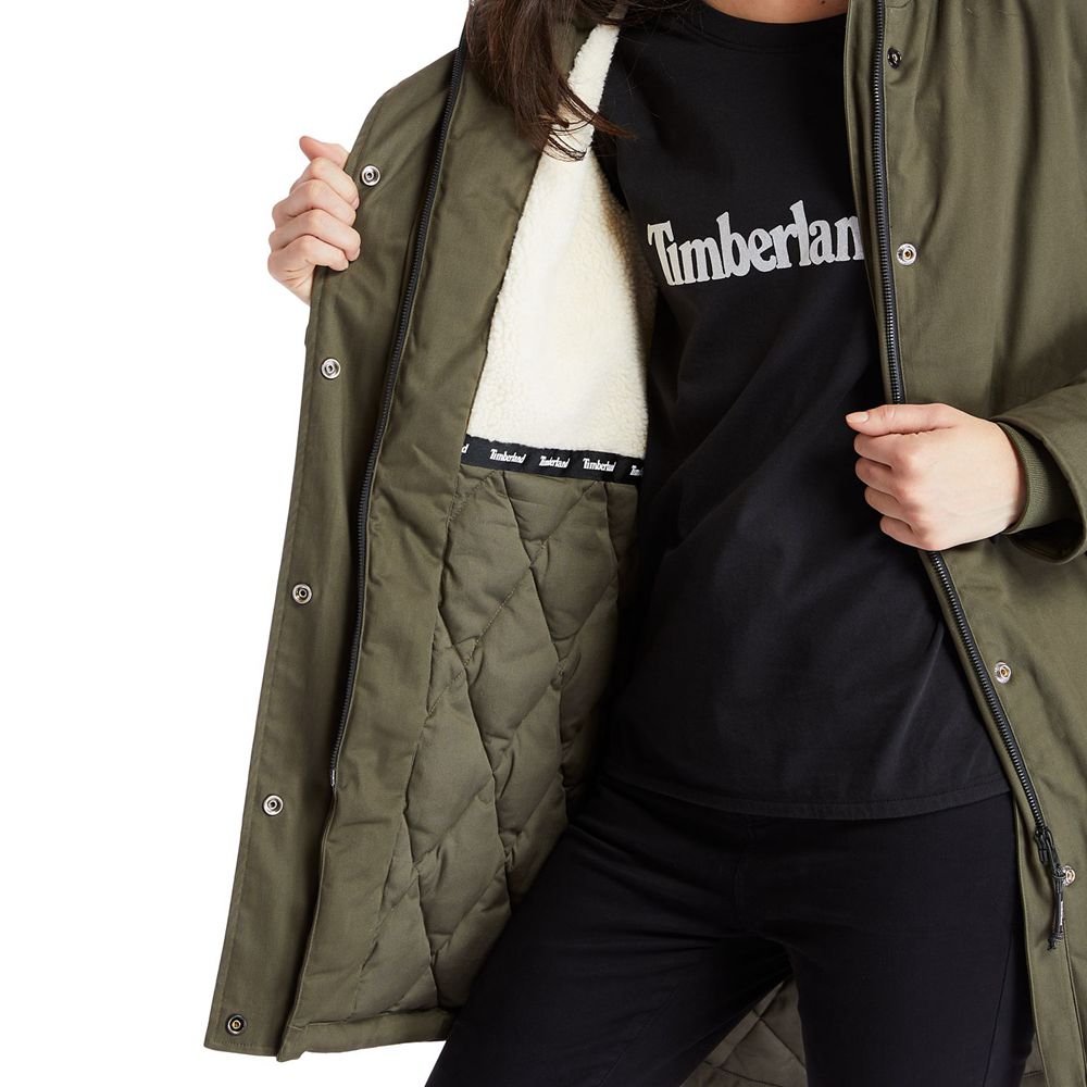 Parka Feminino - Timberland Mt Kelsey Fleece-Lined Parka - DGFCE6314 - Verde Oliva